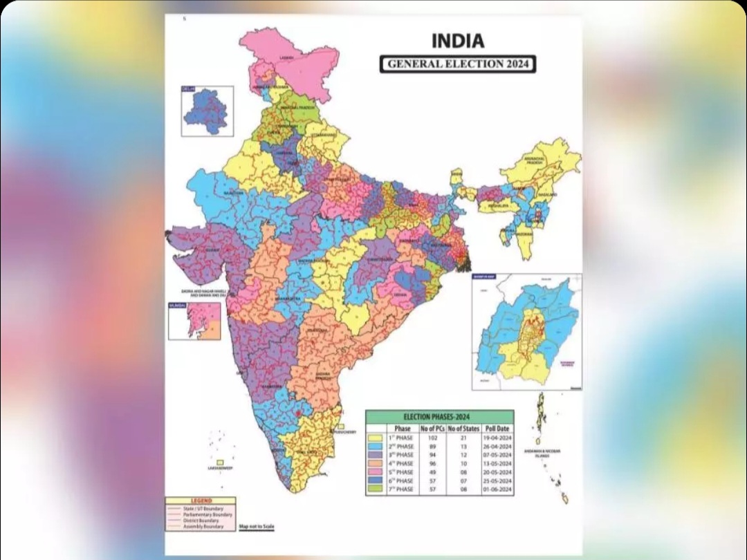 ચૂંટણી પંચે લોકસભા ચૂંટણીના 7 તબક્કાઓ દર્શાવતો નકશો શેર કર્યો
